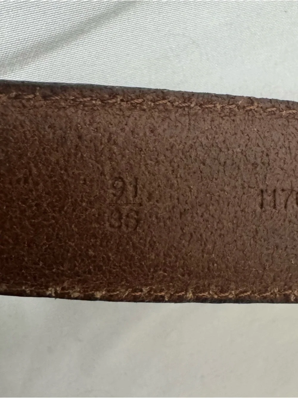 Allen Edmonds Cognac Leather Belt with Solid Brass Buckle USA 91/36 11704